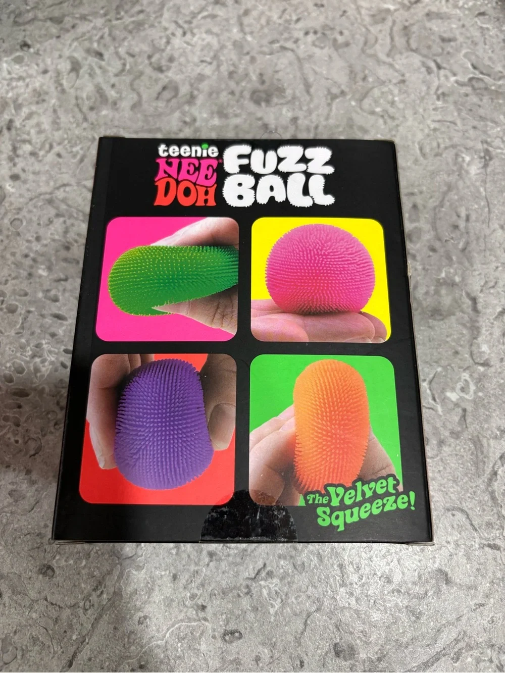 Teenie Nee Doh Fuzz Ball 4-Pack - Green, Pink, Purple, Orange